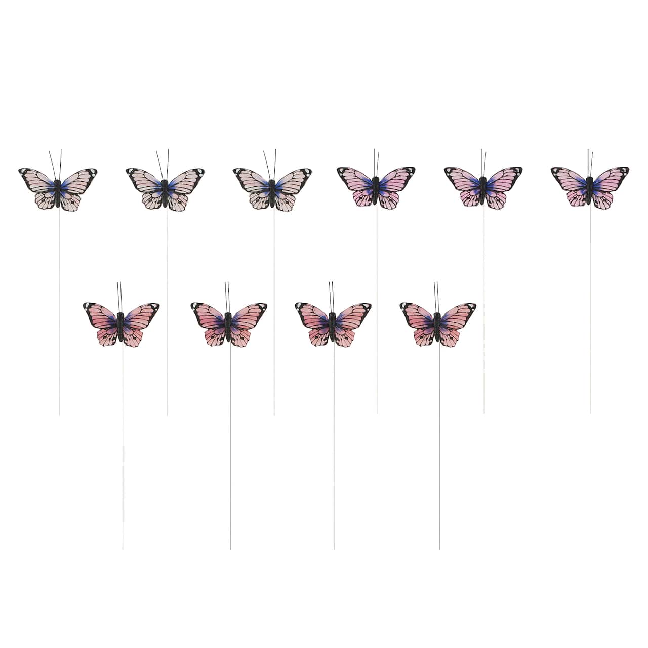 12 Packs: 10 ct. (120 total) Pink Feather Butterflies by Ashland®